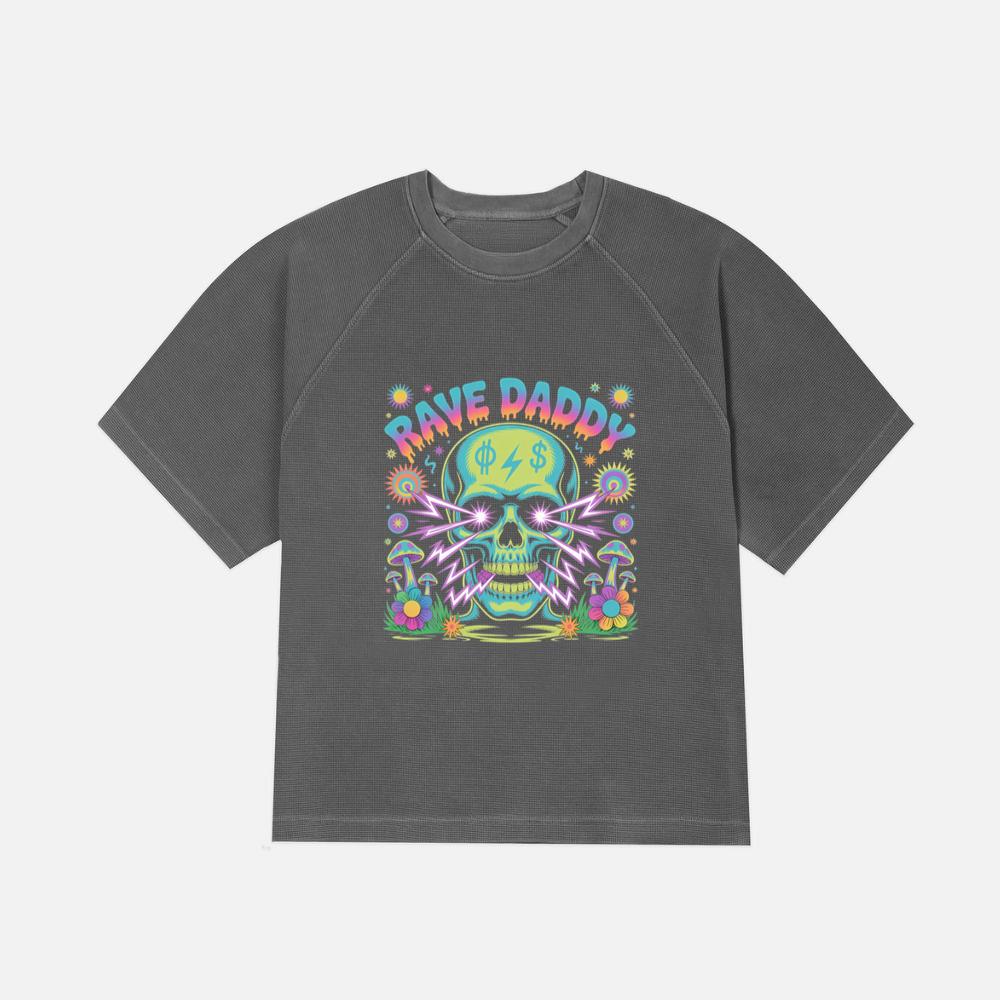Rave Daddy Neon Skull Psychedelic Graphic T-Shirt